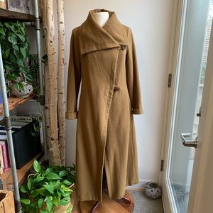 LILITH Long Wool Coat in Mustard Camel Color FR 38 / Small